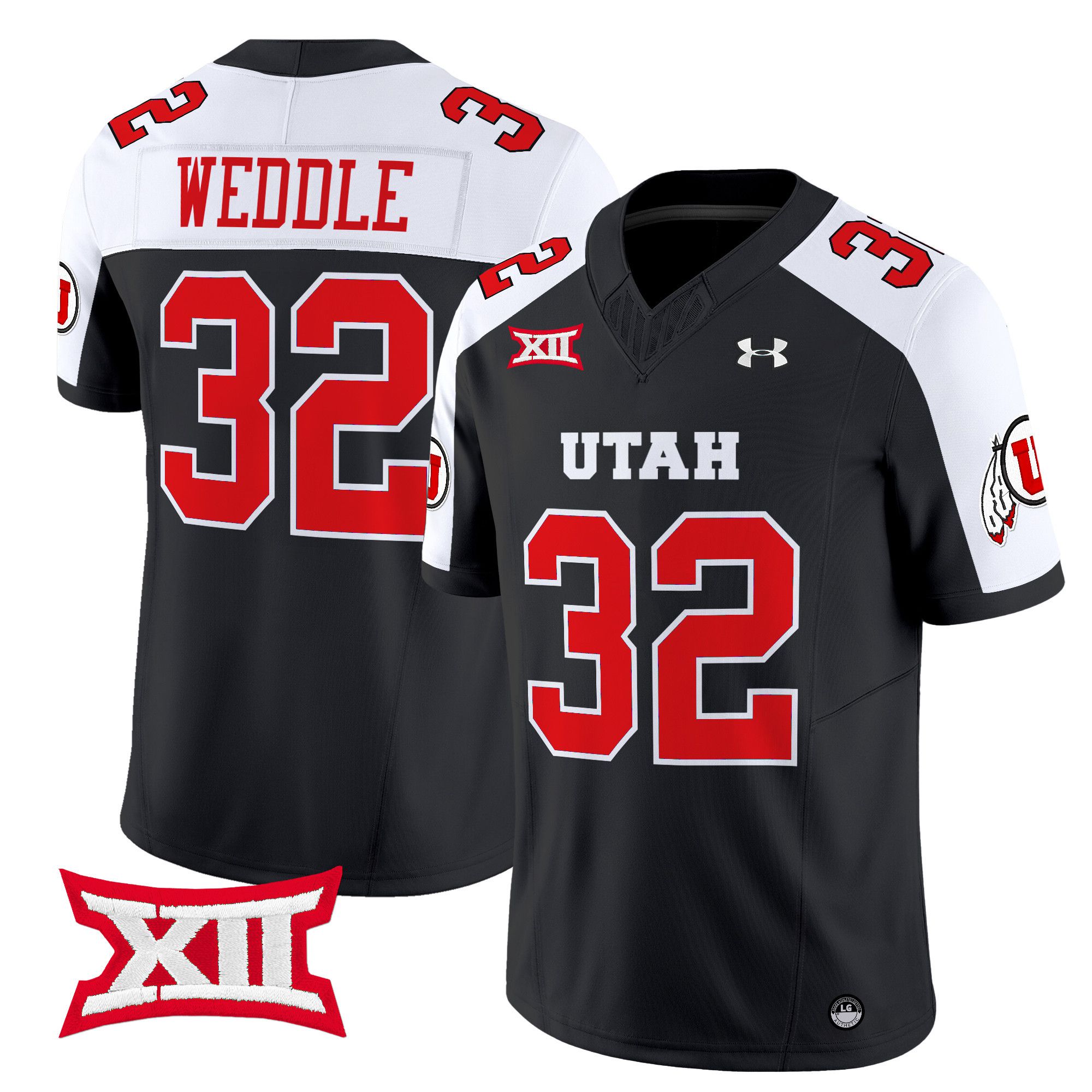 Men Utah Utes #32 Weddle Black 2024 Vapor Limited NCAA Jersey style 1->more ncaa teams->NCAA Jersey
